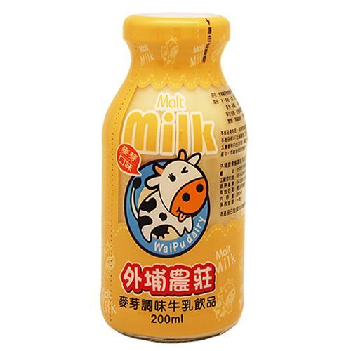 【外埔農莊】麥芽調味牛乳（200mlx24瓶／箱）  