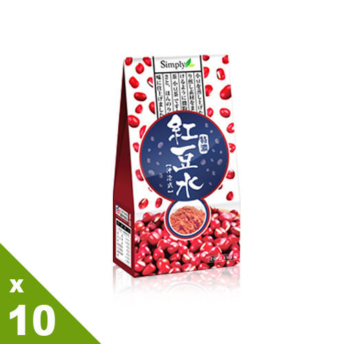 【Simply】高倍濃縮嚴選特濃紅豆水x10盒（2g/包，15包/盒)  