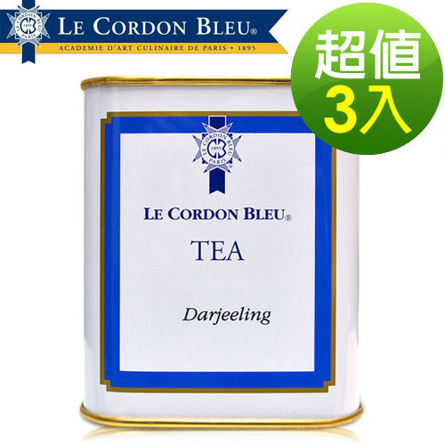 法國藍帶精選-經典大吉嶺紅茶葉超值3入組(125g/罐) 