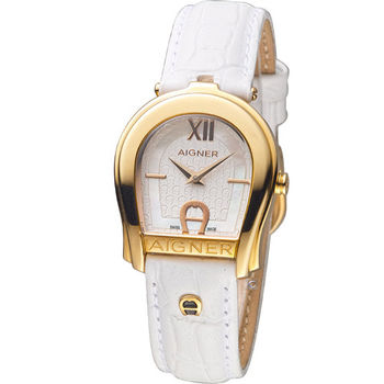 aigner 爱格纳 andria系列优雅女仕时尚腕表 a24225a 金色x白