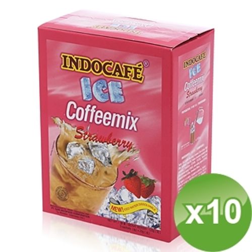 【INDOCAFE】草莓冰咖啡-10盒組(5包/盒)  