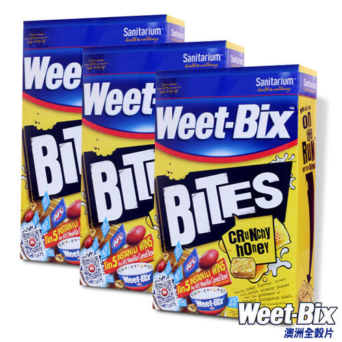 【Weet-Bix】澳洲全穀片-MINI蜂蜜口味 3盒入(510g/盒)  