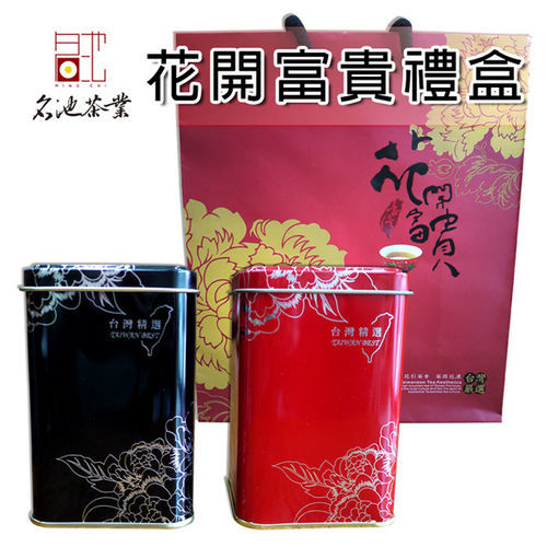 【名池茶業】花開富貴綜合禮盒 阿里山清香型烏龍茶＋陳年老茶(150克x2)  