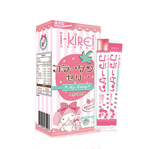 i-KiREi 美樂蒂膠原C美妍凍-草莓風味 (10條/盒)x1盒  