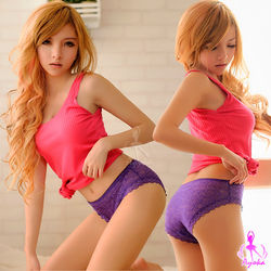 i-Style 織入情網！透視蕾絲內東森購物網商城褲(紫)