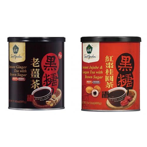 【薌園】黑糖老薑茶(500g)x2罐/黑糖紅棗桂圓茶(400g)x2罐  