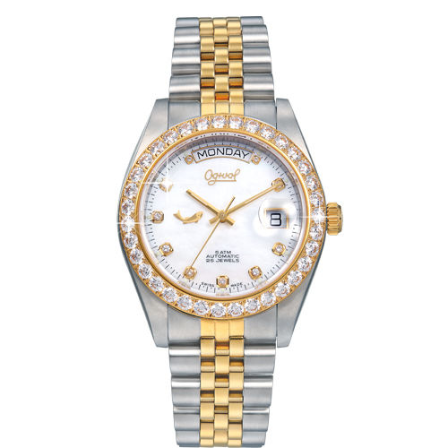 瑞士愛其華 Ogival-閃耀豪情 晶鑽自動機械男錶(尊爵雙色) 303271DMSK