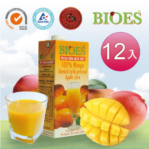 【囍瑞 BIOES】純天然100％芒果綜合原汁－1L（12入）  