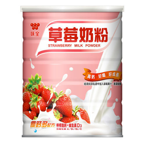 【味全】草莓調味奶粉(1100g/罐)  