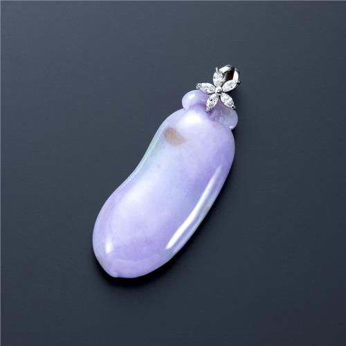 緬甸天然翡翠A貨 春帶彩福瓜墜子 F1847