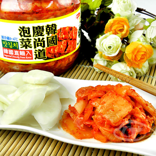 【韓英】韓國慶尚道泡菜1kg/罐+年糕片400g/包  