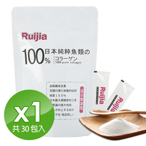 【Ruijia露奇亞】100%日本純粹魚類膠原蛋白粉?1袋組(30入) 