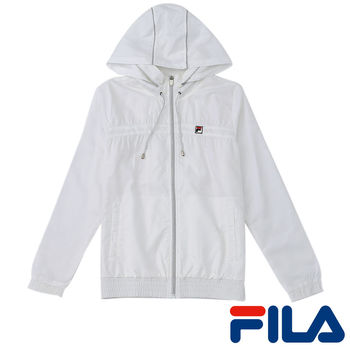 FILA女性連帽抗UV風衣外套(純淨白)5JKP-5010-WT  High-Q抗UV助劑