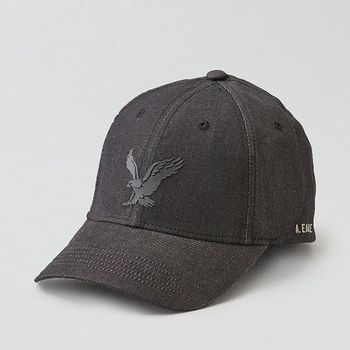 【American Eagle 】2016男時尚Flex牛仔布大鷹標黑色帽子(預購)