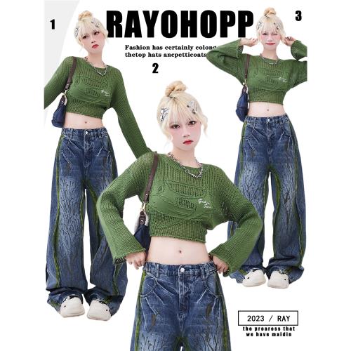 Rayohopp針織美式復古上衣罩衫