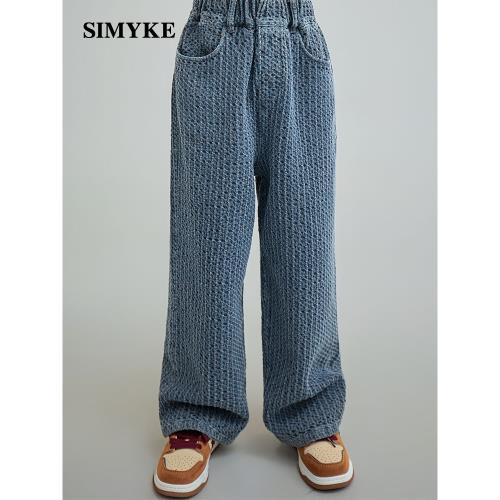 simyke潮牌復古美式兒童牛仔褲