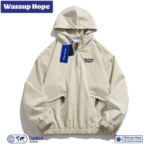 Wassup Hope連帽半拉鏈秋季夾克