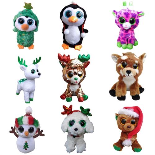 新款圣誕節雪人毛絨玩具雪寶企鵝鹿狗熊兒童禮物女孩玩偶公仔娃娃