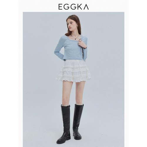 EGGKA蛋糕春秋時髦氣質高腰短裙