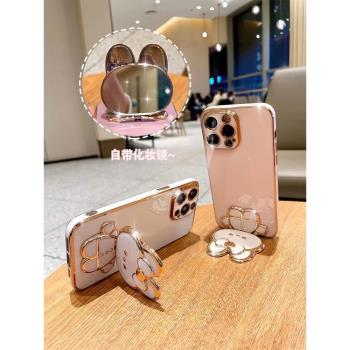 補妝鏡兔子適用小米POCO黑鯊C55防摔F5支架X5橫豎M5手機殼M4女C40硅膠X4折疊F4旋轉M3軟F3化妝X3輕X2薄Pro/GT