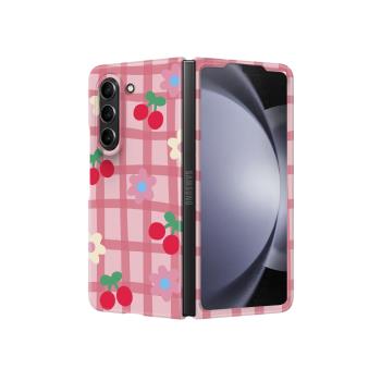 粉櫻桃花朵適用三星ZFold7手機殼fold6女新款Fold5折疊屏W24心系天下W25高級小眾超薄防摔日韓國菲林硬殼