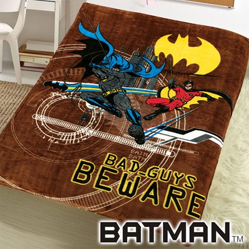 【BATMAN】蝙蝠俠保暖舒適珊瑚絨毯(月光咖)