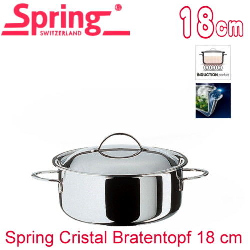 【瑞士Spring】CRISTAL多層複合金雙耳湯鍋18cm