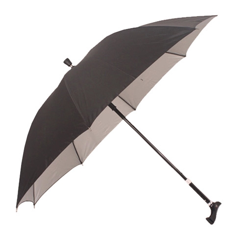 PUSH！可調節長短防紫外線雨傘登山杖-加固型