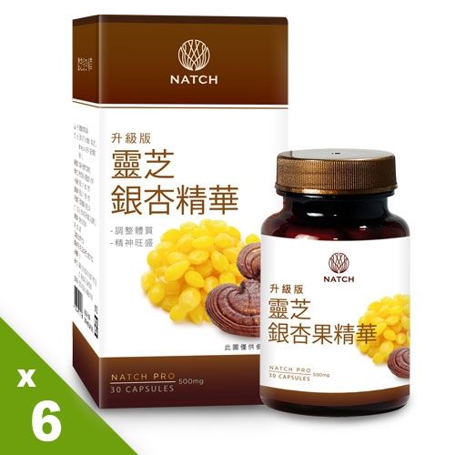 【Natch Pro】靈芝銀杏果精華6盒組（30顆／盒）