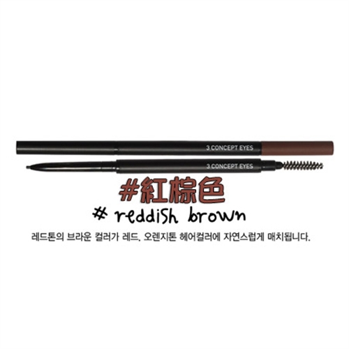 韓國 3CE 超顯色雙頭極細旋轉眉筆 #reddish brown