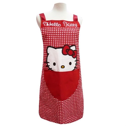 【Hello Kitty】格子圍裙KT－0783