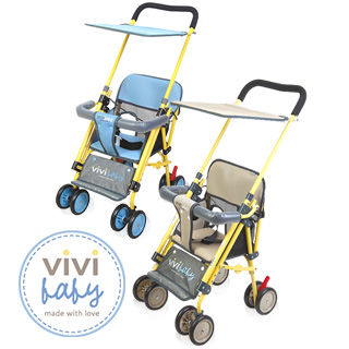 【ViVibaby】Easy Go 推車機車椅（陽光黃藍/黃咖）
