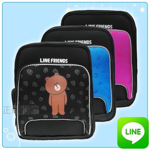 【LINE FRIENDS】日式精緻三層護背書包(三色)