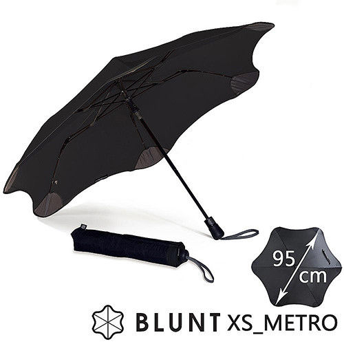 【紐西蘭BLUNT 保蘭特】抗強風 防反傘 抗UV 折傘（時尚黑)
