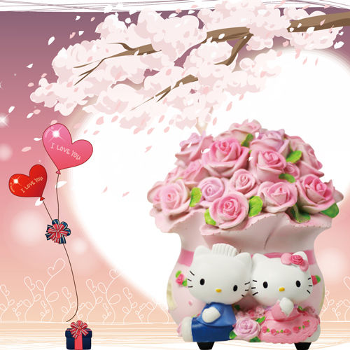 【Hello Kitty】幸福甜蜜玫瑰花束薰香燈