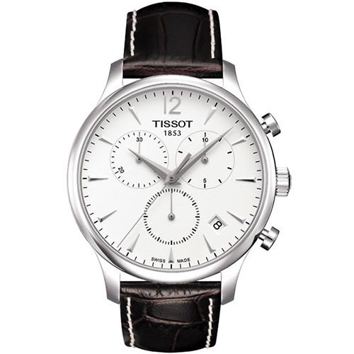 TISSOTT-TRADITION極簡風計時腕錶-白T0636171603700