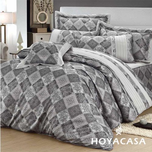 【HOYACASA】寶格麗  緹花加大八件式兩用被床罩組