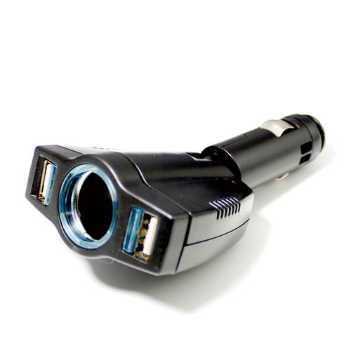 【YAC】車用90度可調式LED單點菸孔+雙USB插座 (PZ-677)
