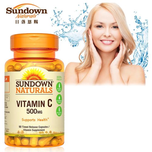 【美國Sundown日落恩賜】緩釋型維生素C-500微粒膠囊(90粒/瓶)