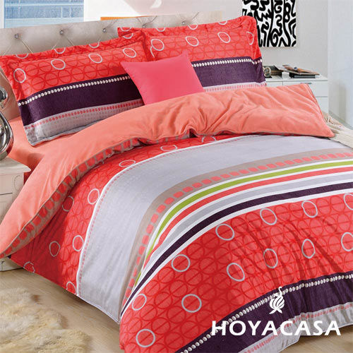 【HOYACASA】內性演釋 短毛絨加大四件式兩用被床包組