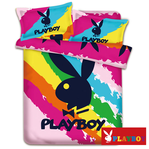 PLAYBOY 繽紛彩虹 法蘭絨加大透氣速暖冬包組