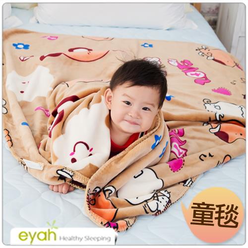 【eyah】俏皮天使熊-咖啡 頂級超舒柔雙面雪貂絨童毯/嬰幼兒毯