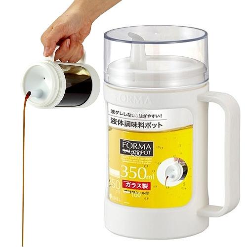日本ASVEL油控式350ml調味油手提玻璃壺(白色) 