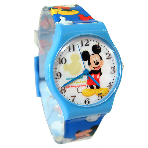 【迪士尼】歡樂米奇時光休閒運動童錶-藍色(DX4106) 