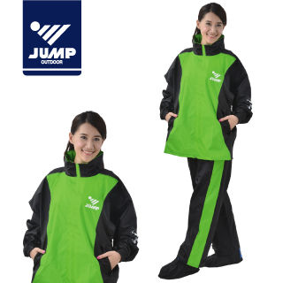 【JUMP】挺酷套裝休閒風雨衣(黑綠_M~3XL)