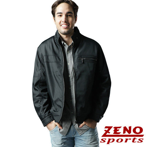 ZENO傑諾 韓風仿皮衣時尚修身外套‧深藍L~XL
