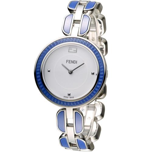 芬迪 FENDI MY WAY 經典美學時尚腕錶 F357034003 白x藍