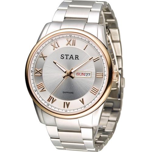 STAR 時代 羅馬戰士石英腕錶 1T1512-211RG-W 銀