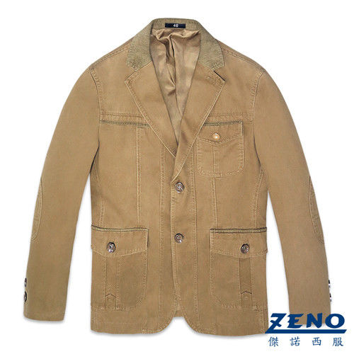ZENO傑諾 簡約質感休閒西裝外套‧褐色46~54