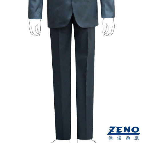 ZENO傑諾 型男時尚修身平口西裝褲‧土耳其藍30~42